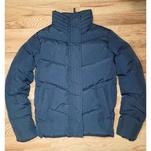 Timberland Puffer Coat Duck Down & Feather Jacket Women's Size Small Navy